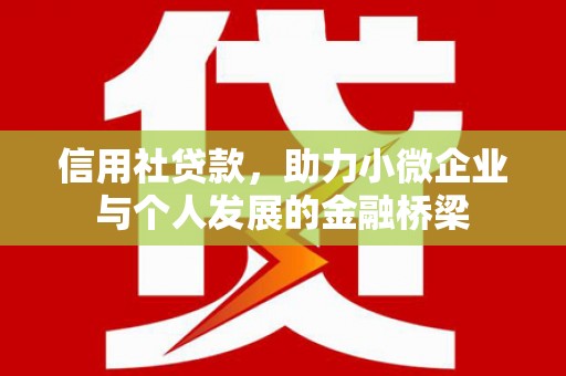 八里信用社贷款，助力小微企业与个人发展的金融桥梁