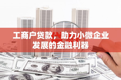 八里工商户贷款，助力小微企业发展的金融利器