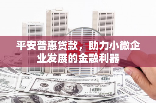 八里平安普惠贷款，助力小微企业发展的金融利器