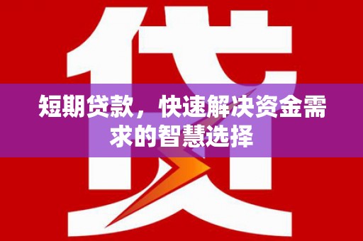 八里短期贷款，快速解决资金需求的智慧选择