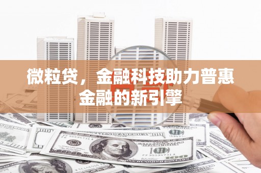 八里微粒贷，金融科技助力普惠金融的新引擎