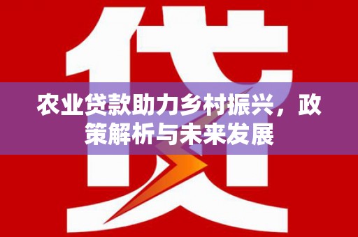 八里农业贷款助力乡村振兴，政策解析与未来发展