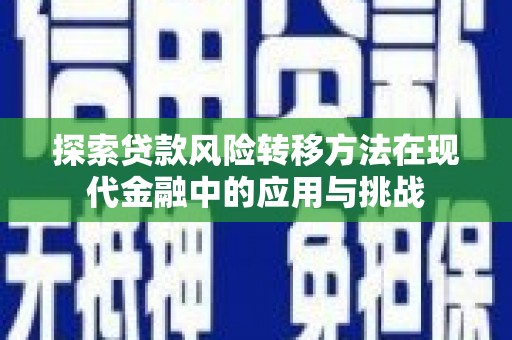 八里探索贷款风险转移方法在现代金融中的应用与挑战