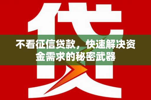 八里不看征信贷款，快速解决资金需求的秘密武器