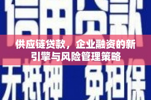 八里供应链贷款，企业融资的新引擎与风险管理策略