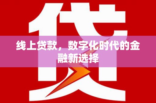 八里线上贷款，数字化时代的金融新选择